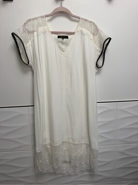 Corey Lynn Calter White Lace-Trim Dress